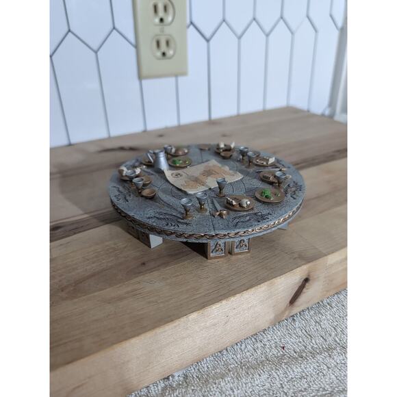 Hamilton Collection Crescent Moon Table Knights of the Dragon's Round Table Flaw - Picture 1 of 6